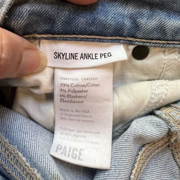 Paige Skyline Ankle Peg Jeans-Size 25 - Picture 9 of 11